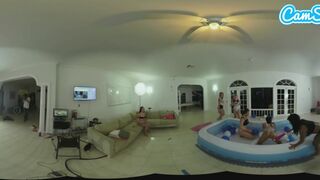 The oily lesbian wrestling of hot teen Latinas with their big-ass stepsisters in vrr