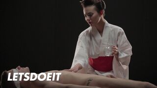 Vanessa Decker gives Max Dior a hot massage, and then she rides him hard