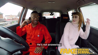 Fake Driving School I'm gonna squirt on your big black cock