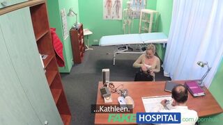 Hot blonde patient loves a doctor's muscular body and petting words