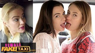 Hot lesbian adventure in the back of the cab