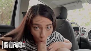 Insolent Uber driver Gianna Ivy can barely resist her handsome passenger