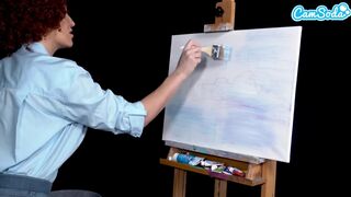 Ryan Keely bob ross cosplay is going wild at the time of painting