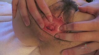 Juliette March Digs Fingers Deep Hairy Cunt