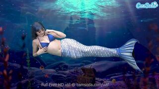 Mermaid Hottie Fingers Pussy to Gushing Squirting Climax