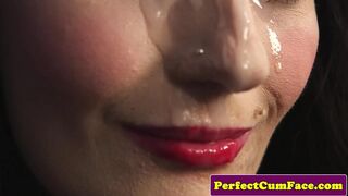 Seductive lace beauty with a huge dose of face
