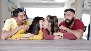 Girlfriends Fill Stepdad Void With Threesome Frenzy