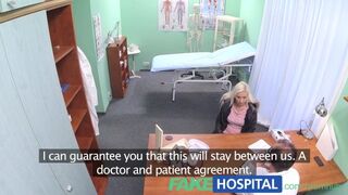 Blond patient with viral disease seduces a doctor at the clinic