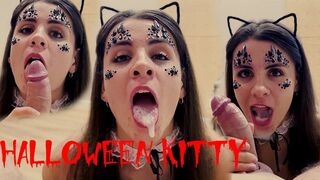 Hot kitty guzzles every thick cum rope