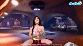 Busty Princess Leia Plays Big Tits Ebony Tease Game