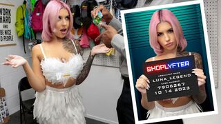 Sexy teen gets caught stealing candy in Halloween costume at the store