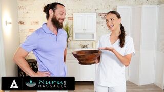 Brad Newman slippery Nuru oil babe massage orgasm
