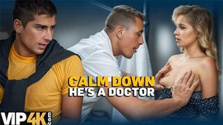Doctor Pinches Nipples Cures Pussy with Huge Thrusts