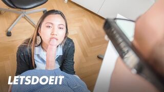 May Thai Asian beauty abroad after hot fuck enjoys face
