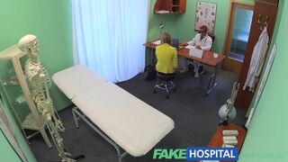 Lustrophobic blonde Russian patient loves a beautiful nurse