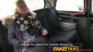 Fake Taxi Slut Sucks Gray Haired Driver's Thick Tool