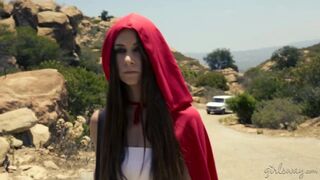 The little red again in a different way: hot lesbian threesome