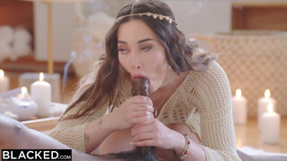 BLACKED - Aria Lee throws herself on the giant tail
