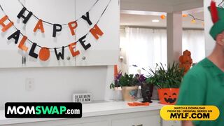 Stepmoms Halloween Lingerie Seduces Stud into Frenzy