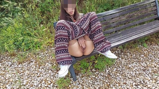 NemiBDesire - Italian girl masturbating on the bench