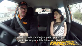 Petite driving school slut fucked senseless backseat