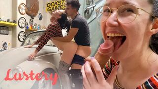 Cute amateurs fucking in the garage wild