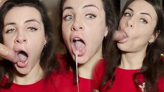 New Year Countdown Ends in Sloppy Throat Fuck