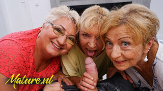 Cock Hungry Grandma Takes Triple Pounding