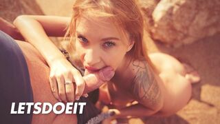 Blonde Angel Piaff Greasy Beach Blowjob Ecstasy