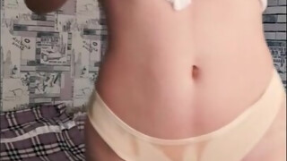 Young teen girl with natural big tits