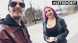 Aviva Rocks is a big-breasted Swiss chick fucking a stranger for money on a bus