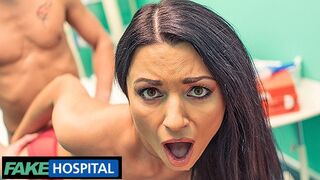 Polish milf Ania Kinski shows her doctor a new breast at the fake hospital
