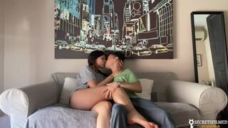 My stepsister and I woke up alone at home, fucked her in the living room