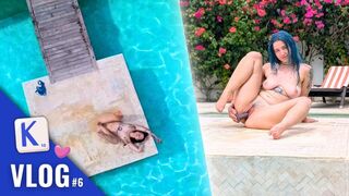 You just need to enjoy the xl game by the pool - French hairy vlog