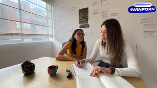 My lesbian teacher neighbor is helping me solve my homework