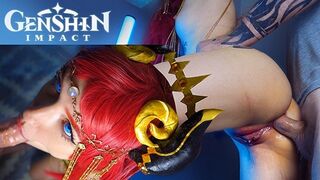 Oriental táncosnő Nilou seggét keményen szedi a farka - Genshin Impact játék