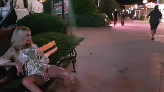 Crazy Russian girl masturbating and peeing on public street