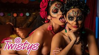 Hot Latin lesbian adventure on Death Day in the magical world of Twistys starring Molly Stewart and her friends