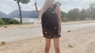Stopped-up teen blonde bitch fucks her dick hard
